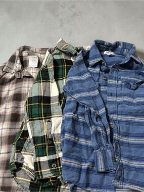 3 Boys Long Sleeved Button Up Flannels